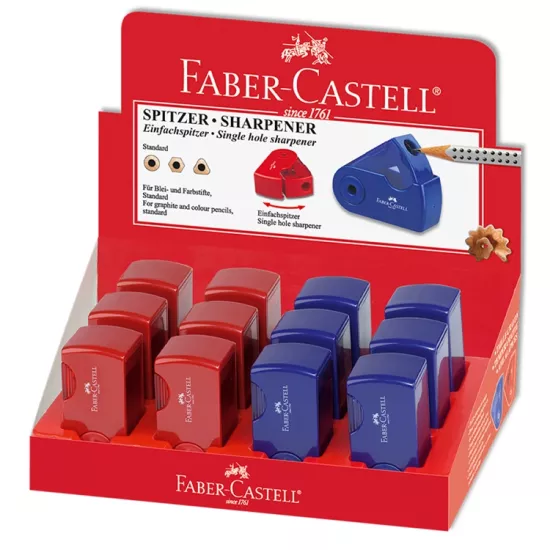Faber Castell Kalemtraş Sleeve Kırmızı - Mavi 