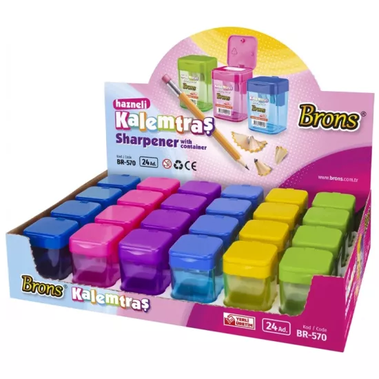 Brons Hazneli Kalemtraş Kare Br-570 1 Adet