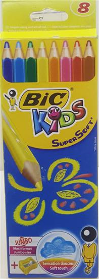 BİC  KİDS SUPER SOFT 8 RENK JUMBO KALEM BOYA