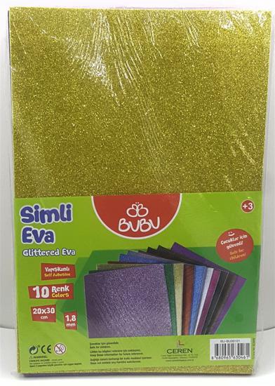 Simli Yapışkanlı Eva 10 Renk 20X30 Ebat