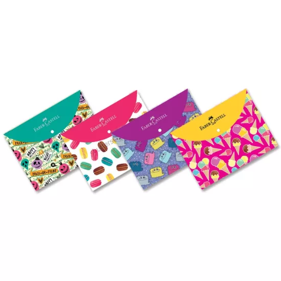 Faber Castell Çıtçıtlı Dosya Trendy Desenli 1 Adet