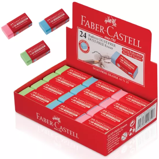 Faber Castell Silgi Dust-Free Orta Boy Renkli 
