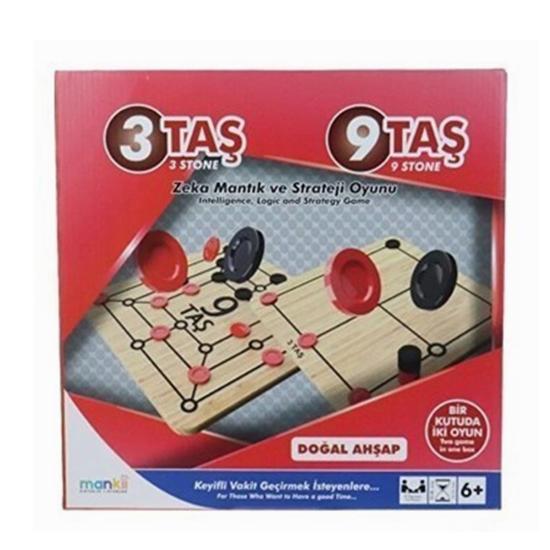 3Taş Ve 9Taş MK105 Ahşap Zeka Ve Strateji Oyunu