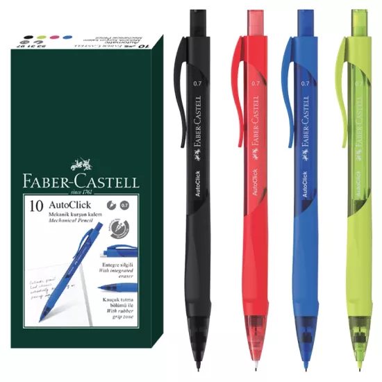 Faber Castell Autoclick 0.7 Renkli Gövde Klasik 