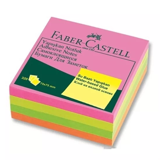 Faber Not Kağıdı 75*75 Yapışkan Pastel Renk Küp