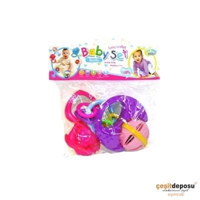 Plastik 3lü Kaliteli Çıngırak Seti 059