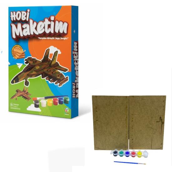 Hobi Hedmak09 Ahşap Uçak Boyama Seti