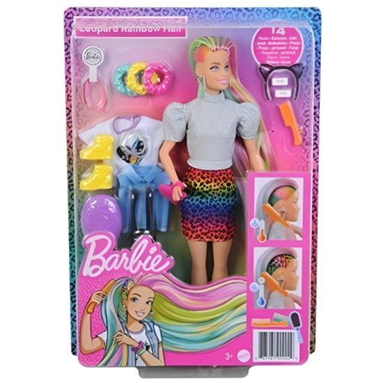 Leopar Desenli Saçlar Bebeği Barbie GRN81 