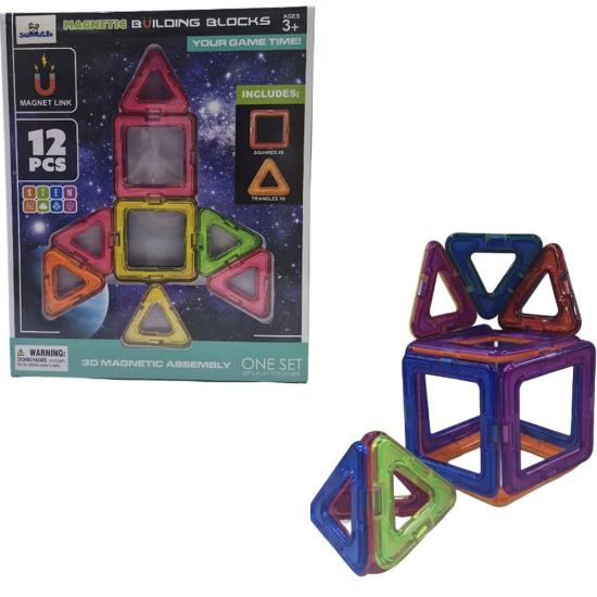 Manyetik Bloklar 12pcs Eğitici ve Yaratıcı Set