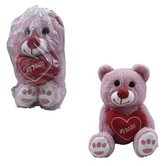 Peluş 30cm Kalpli Ayıcık BC3030