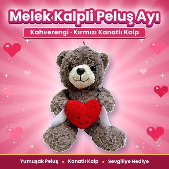 Halley 50246 Peluş 35cm Kanatlı Kalp Tutan Ayı