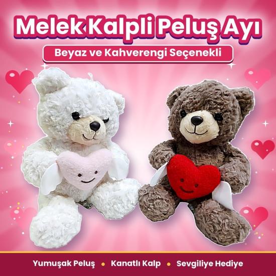 Halley 50246 Peluş 35cm Kanatlı Kalp Tutan Ayı