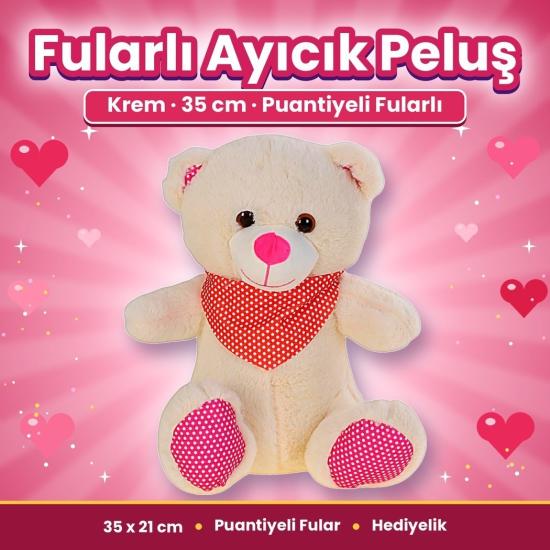 Pufu 04058 Peluş 35cm Fularlı Ayıcık