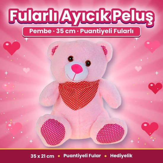 Pufu 04058 Peluş 35cm Fularlı Ayıcık