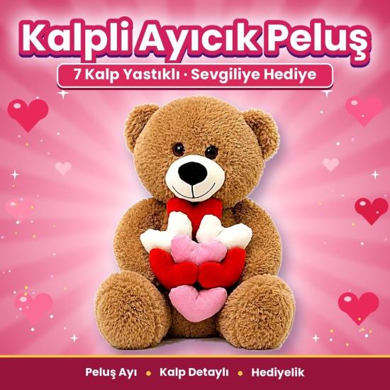 Pufu 04050 Peluş 45cm Çok Kalpli Ayıcık