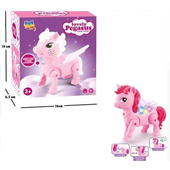 Kayyum 2570 Pilli Sesli Işıklı Yürüyen At Pembe