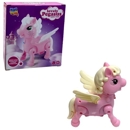 Kayyum 2570 Pilli Sesli Işıklı Yürüyen At Pembe