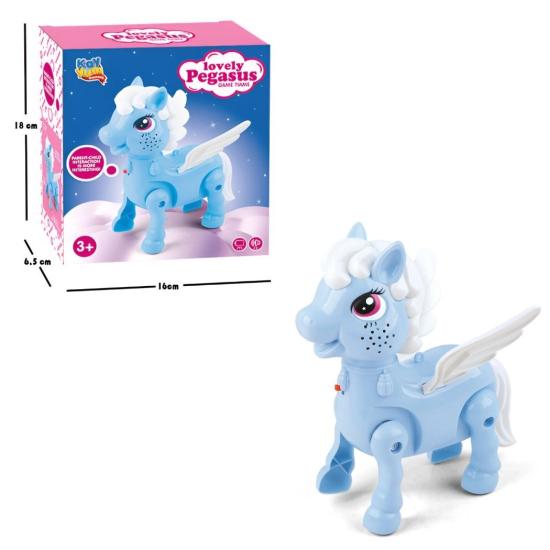 Kayyum 2571 Pilli Sesli Işıklı Yürüyen At Mavi