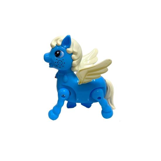 Kayyum 2571 Pilli Sesli Işıklı Yürüyen At Mavi