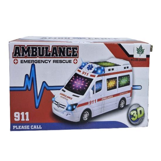 Pilli Çarp Dön 89-2689B Işıklı Sesli Ambulans
