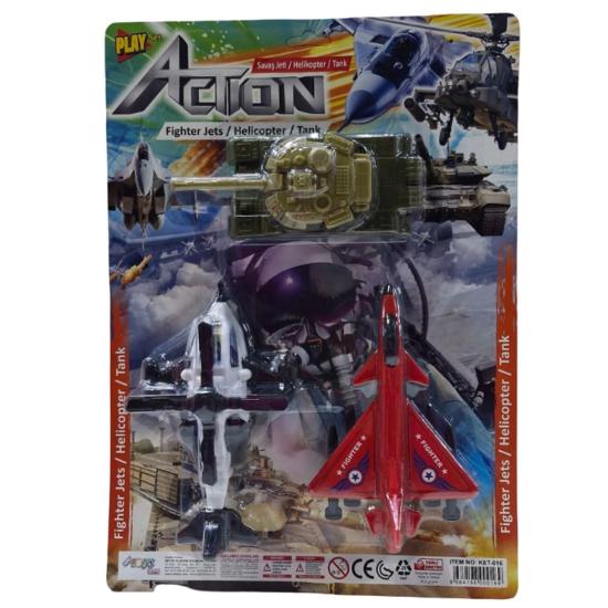 Kartela KET016 Helikopter Uçak Tank Üçlü Set