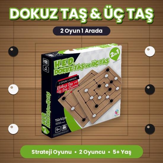 3Taş Ve 9Taş 218 Ahşap Zeka Ve Strateji Oyunu