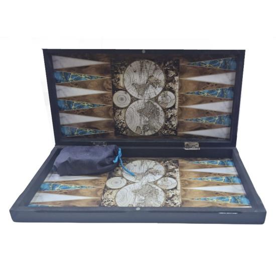 Akıncı Tavla Büyük Boy Ahşap Kaplama Lüks