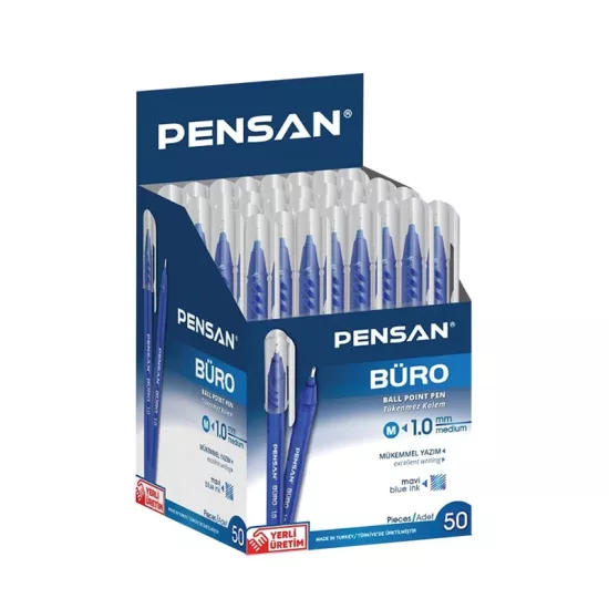 Pensan  Büro Tükenmez Kalem 1 Mm Mavi 50’li Paket