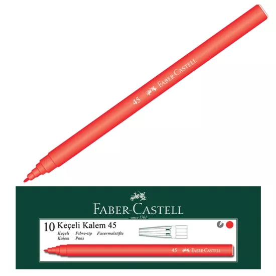 Faber Castell Keçeli Kalem Kırmızı 10’lu Paket