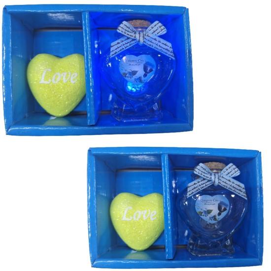 Kutulu 9M Ayıcıklı Işıklı Cam Şişe Hediyelik 14cm