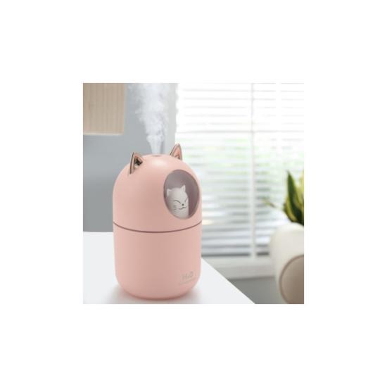 Kutulu H2O Kedi Tasarımlı Hava Nemlendirici Ledli