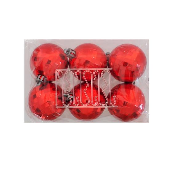 Yılbaşı 20069111 Kırmızı 5cm Ağaç Topu 6lı