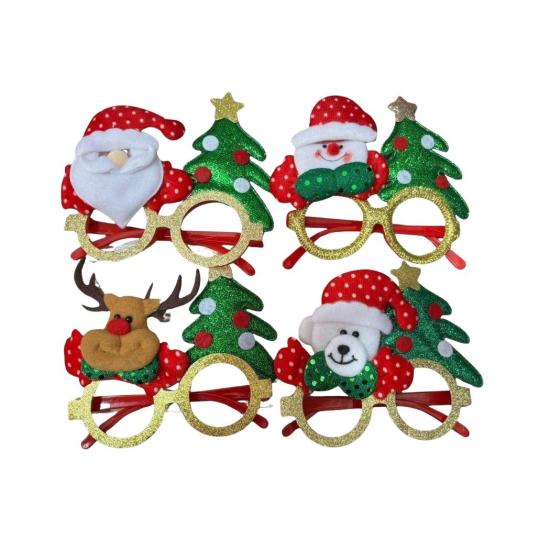 Yılbaşı ADG8121 Noel Baba Ağaçlı Gözlük