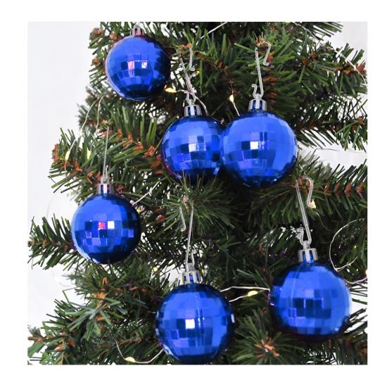 Yılbaşı 20069112 Mavi 5cm Ağaç Topu 6lı