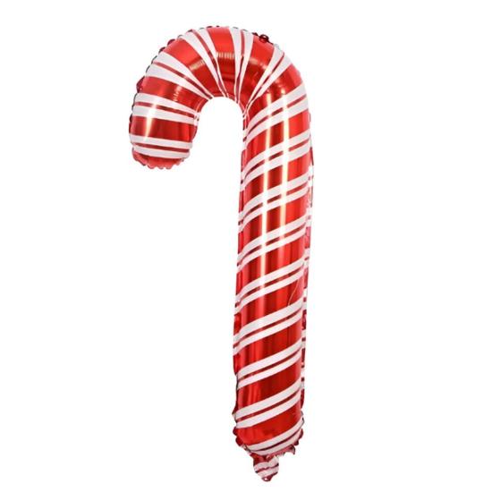 Yılbaşı 4813 Kırmızı Baston Folyo Balon 36 cm