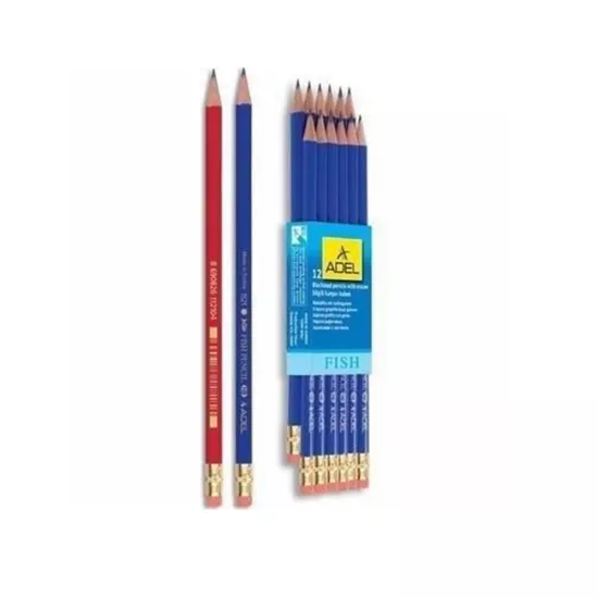 Adel Fish Pencil Silgili Kurşun Kalem 12 li Paket