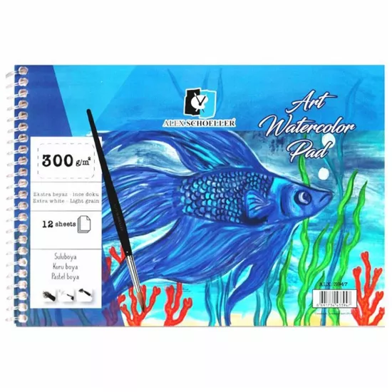  Sulu Boya Defteri A3 Art Spiralli 300 Gr 12’Li