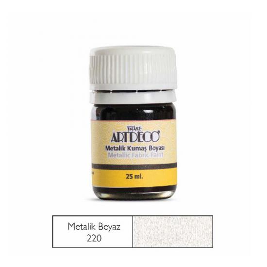 Artdeco Metalik Kumaş Boyası 25ml Beyaz 220