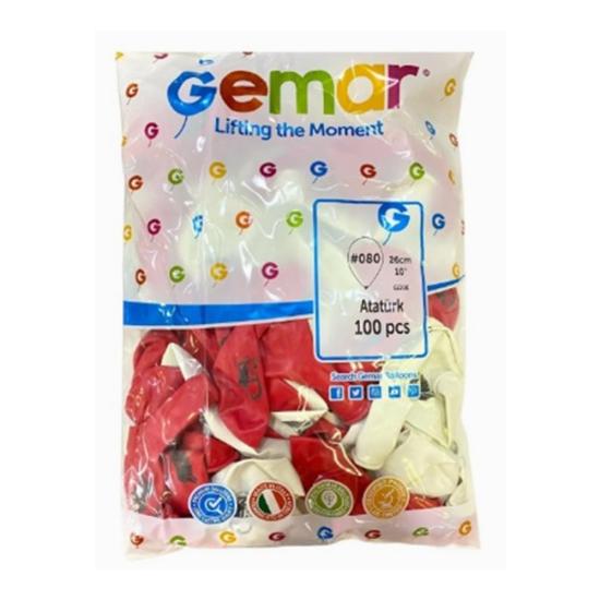 Balon Gemar Atatürk Baskılı 10inch 100lü