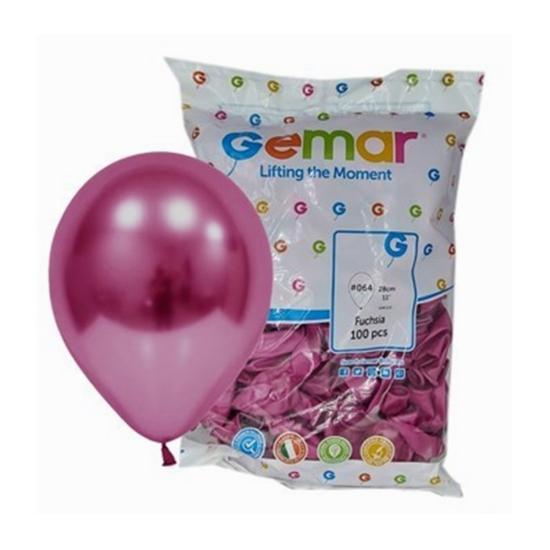 Balon Gemar Metalik Fuşya 11inch 100lü