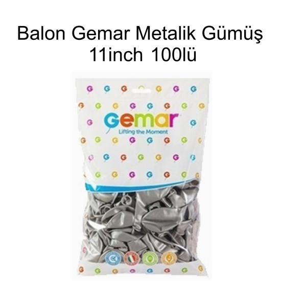 Balon Gemar Metalik Gümüş 11inch 100lü