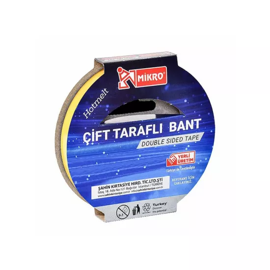 Mikro 12Mm*25Mt Çift Taraflı Bant 