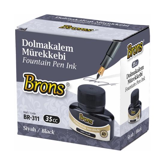 BRONS YAZI MÜREKKEBİ SİYAH 35 CC