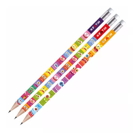 Fatih Emoji Serisi Silgili Kurşun Kalem 4 Adet