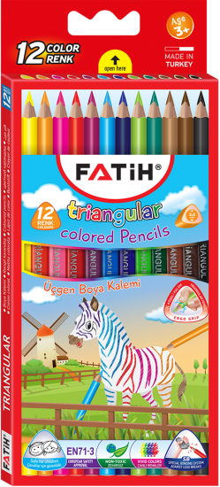 Fatih Jumbo Triangular Üçgen  Kuru Boya 12 Renk