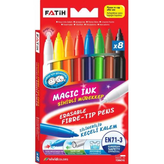 Fatih Silinebilir Keçeli Kalem 7+1 Renk (Karton)