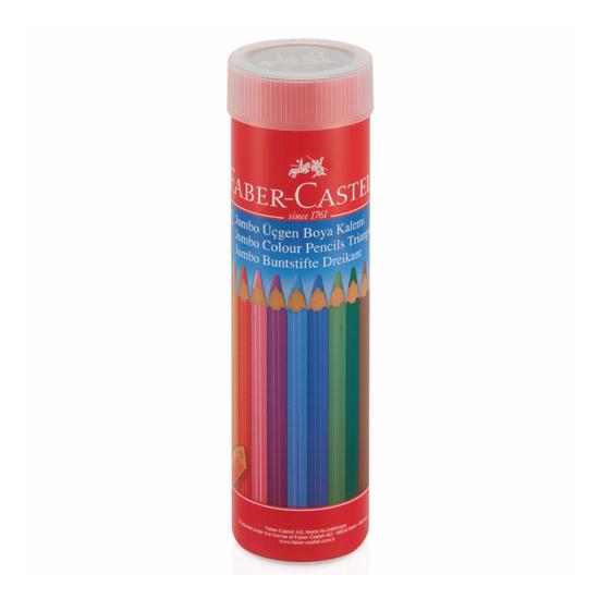 Faber Castell Kuru Boya Kalemi Jumbo Üçgen 12Li TB
