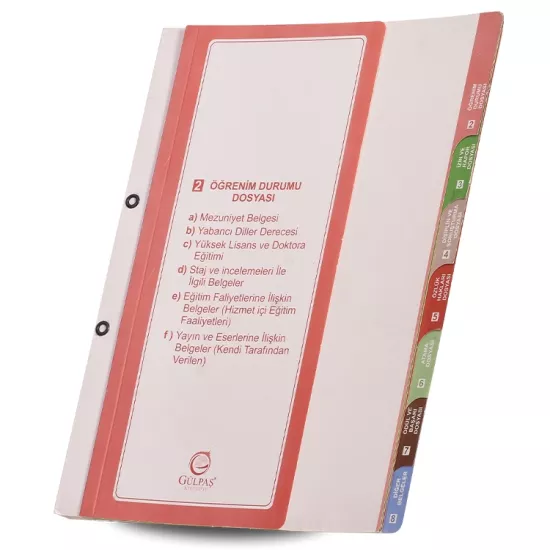 Gülpaş Öğretmen Özlük Dosya İçi 8 Li