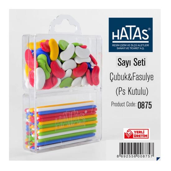 Hatas Sayı Seti Çubuk & Fasülye Plastik Kutu 