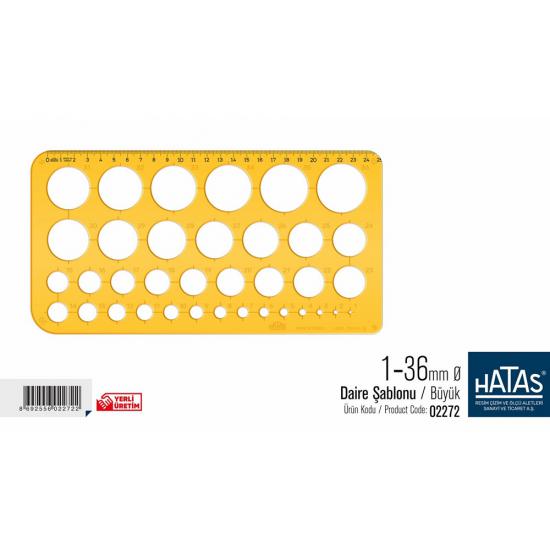 HATAS DAİRE ŞABLONU 1-36 mm.  (BÜYÜK)